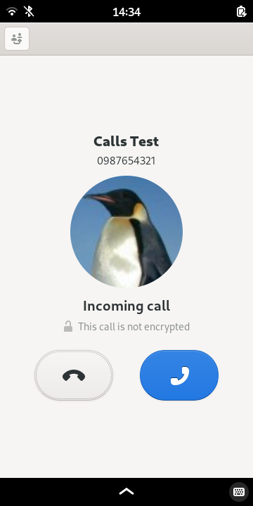 Incoming call form call’s dummy backend
